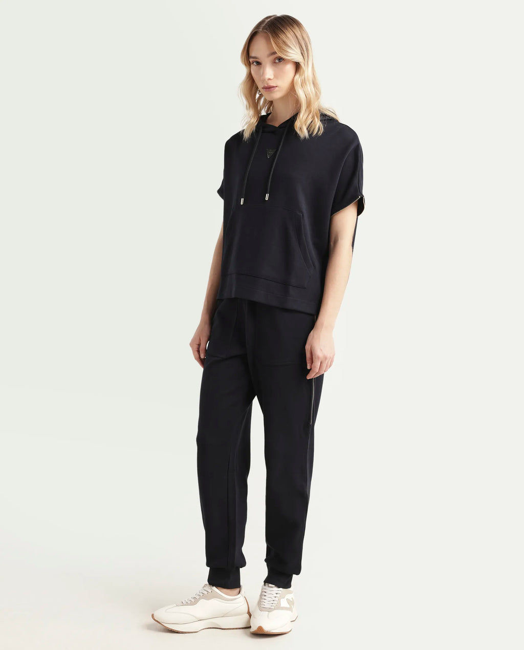 Rareism Women's Saints Black Cotton Blend Plain Ankle Length Regular Fit Track Pant