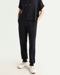 Rareism Women's Saints Black Cotton Blend Plain Ankle Length Regular Fit Track Pant