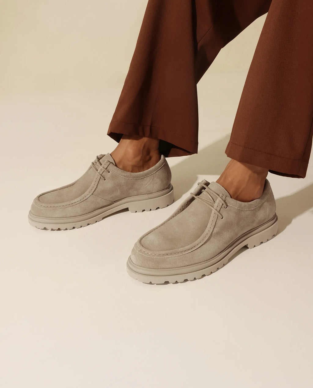 Rare Rabbit Men Seoul Light Beige Lace-Up Shoes