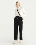 Rareism Women's Shane Black Modal Blend Straight Fit Track Pant