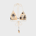 Siedres Juniper Printed Triangle Bikini Top - Yellow