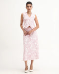 Rareism Women's Somnos B White Cotton Ornamental Print Maxi A-Line Skirt