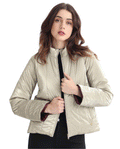 Rareism Women's Stein Gold Polyester Mandarin Collar Plain Regular Fit Jacket