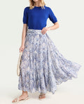 Rareism Women's Stignert Multi Cotton Paisley Print Ankle Length Relaxed Fit Skirt