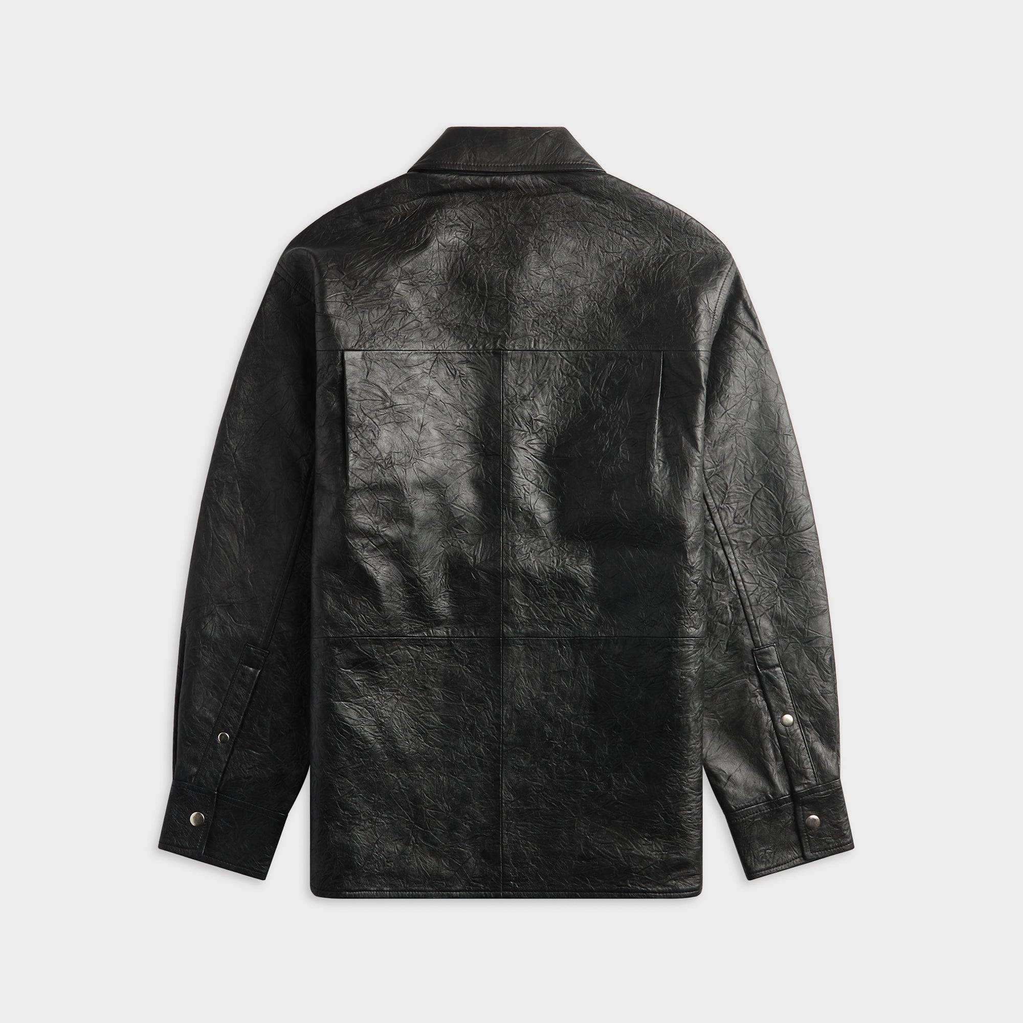 Sunflower Crinkle Leather Shirt - Black