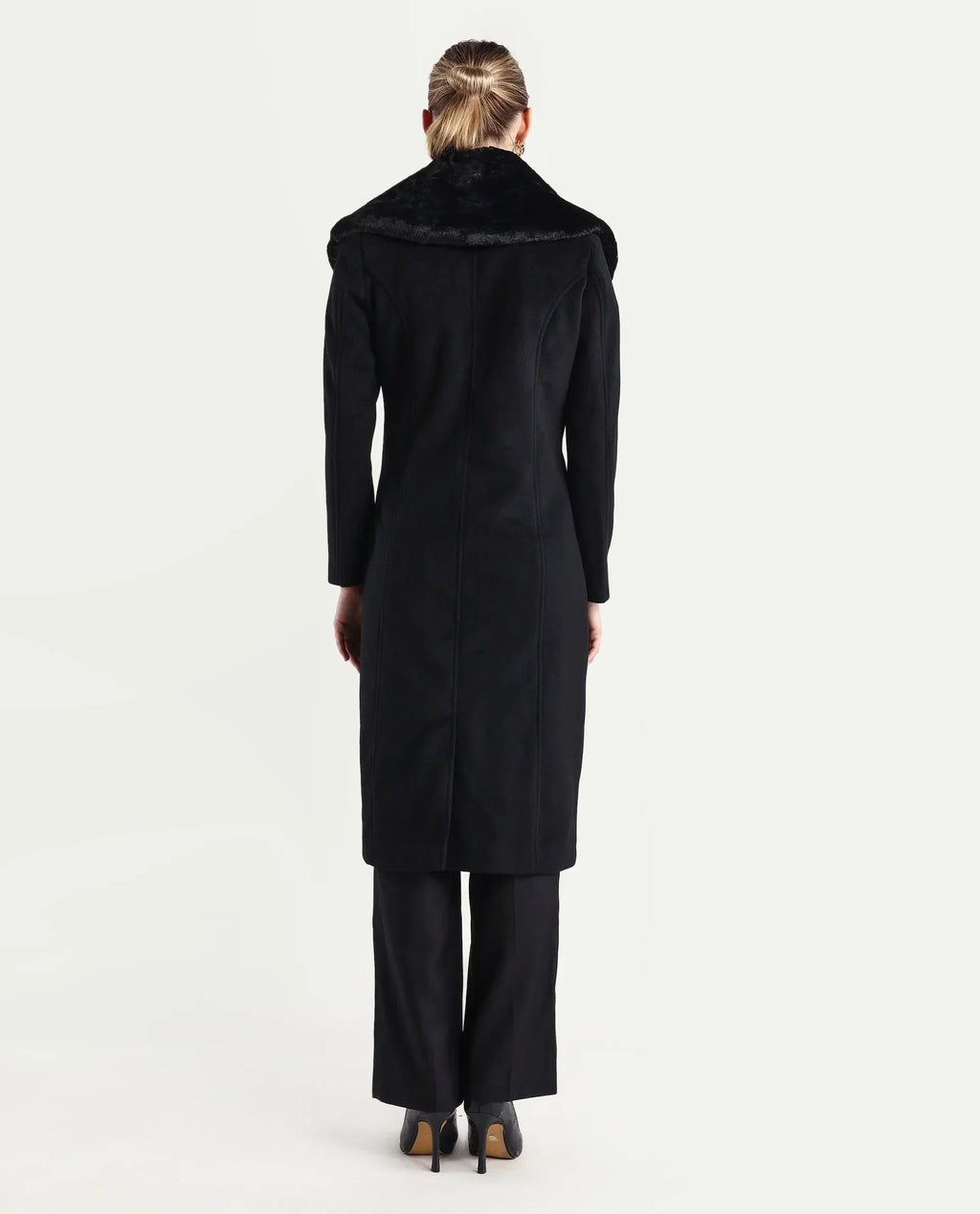 Rareism Women's Teich-25 Black Polyester Regular Fit Coat
