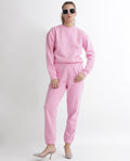 Rareism Women's Terac F Light Pink Polyester Blend Plain Ankle Length Regular Fit Track Pant