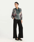 Rareism Women's Tinga Multi Viscose Blend Drop Collar Graphic Print Regular Fit Shirt