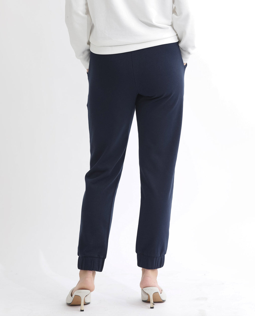 Rareism Women's Terac T Navy Polyester Blend Plain Ankle Length Regular Fit Track Pant