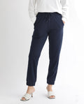 Rareism Women's Terac T Navy Polyester Blend Plain Ankle Length Regular Fit Track Pant