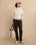 Rareism Women's Trunky Brown Cotton Blend Plain Ankle Length Straight Fit Track Pant
