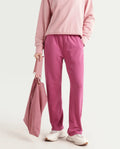 Rareism Women's Trunky Dark Pink Cotton Blend Plain Ankle Length Straight Fit Track Pant