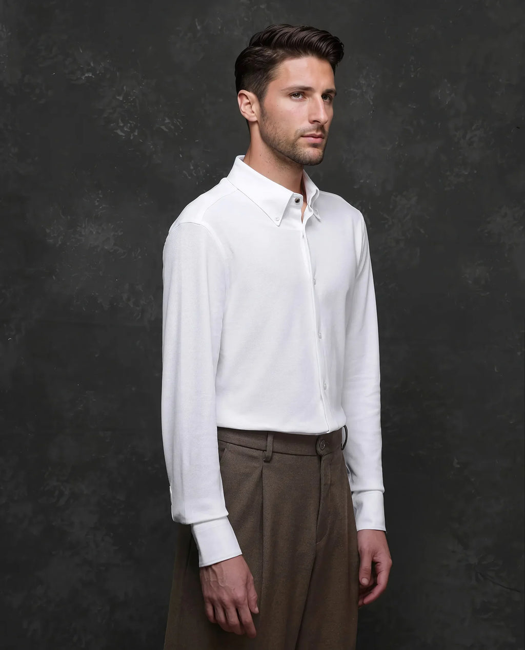 Rare Rabbit Men's Vane White Cotton Plain Regular Fit Full Sleeve Button-Down Collar Shirt