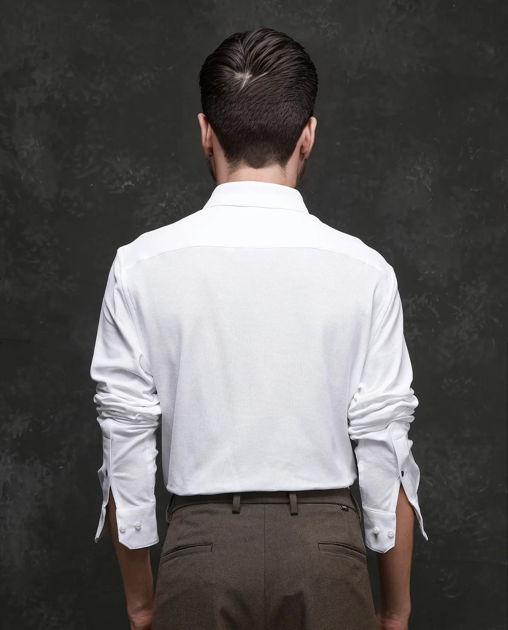 Rare Rabbit Men's Vane White Cotton Plain Regular Fit Full Sleeve Button-Down Collar Shirt