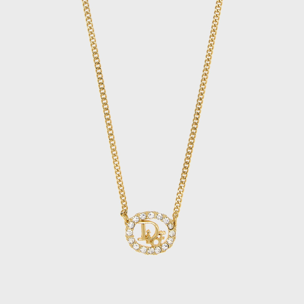 WGACA Dior Silver Crystal Necklace - Gold