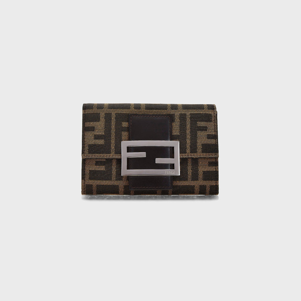 WGACA Fendi Zucca Compact Wallet - Brown