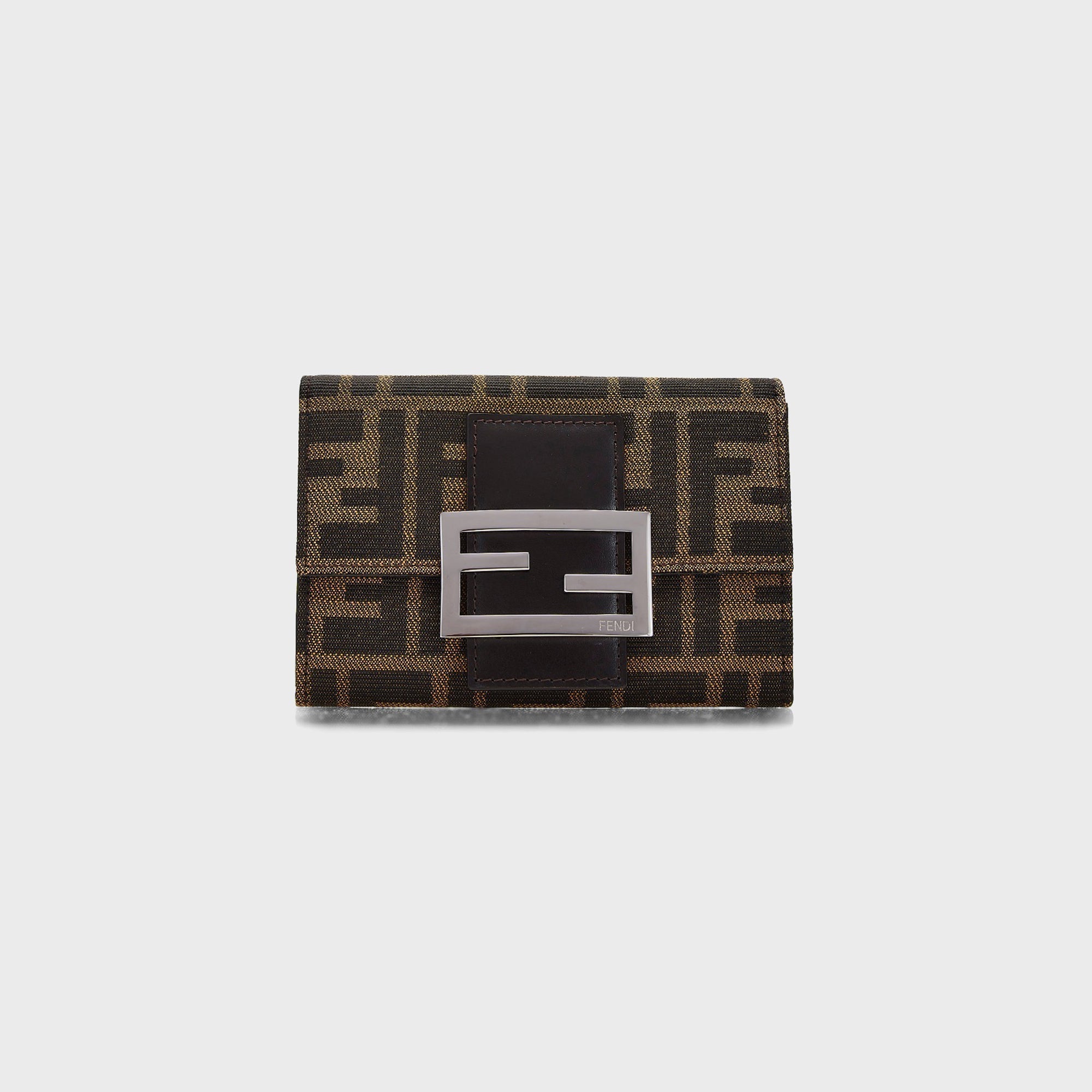WGACA Fendi Zucca Compact Wallet - Brown