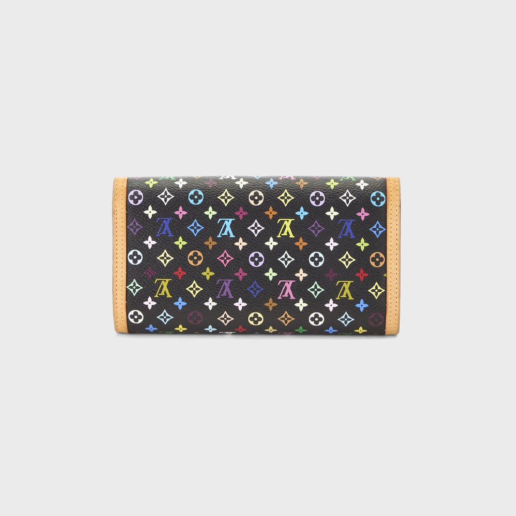 WGACA Louis Vuitton x Takashi Murakami International Wallet - Black / Multi
