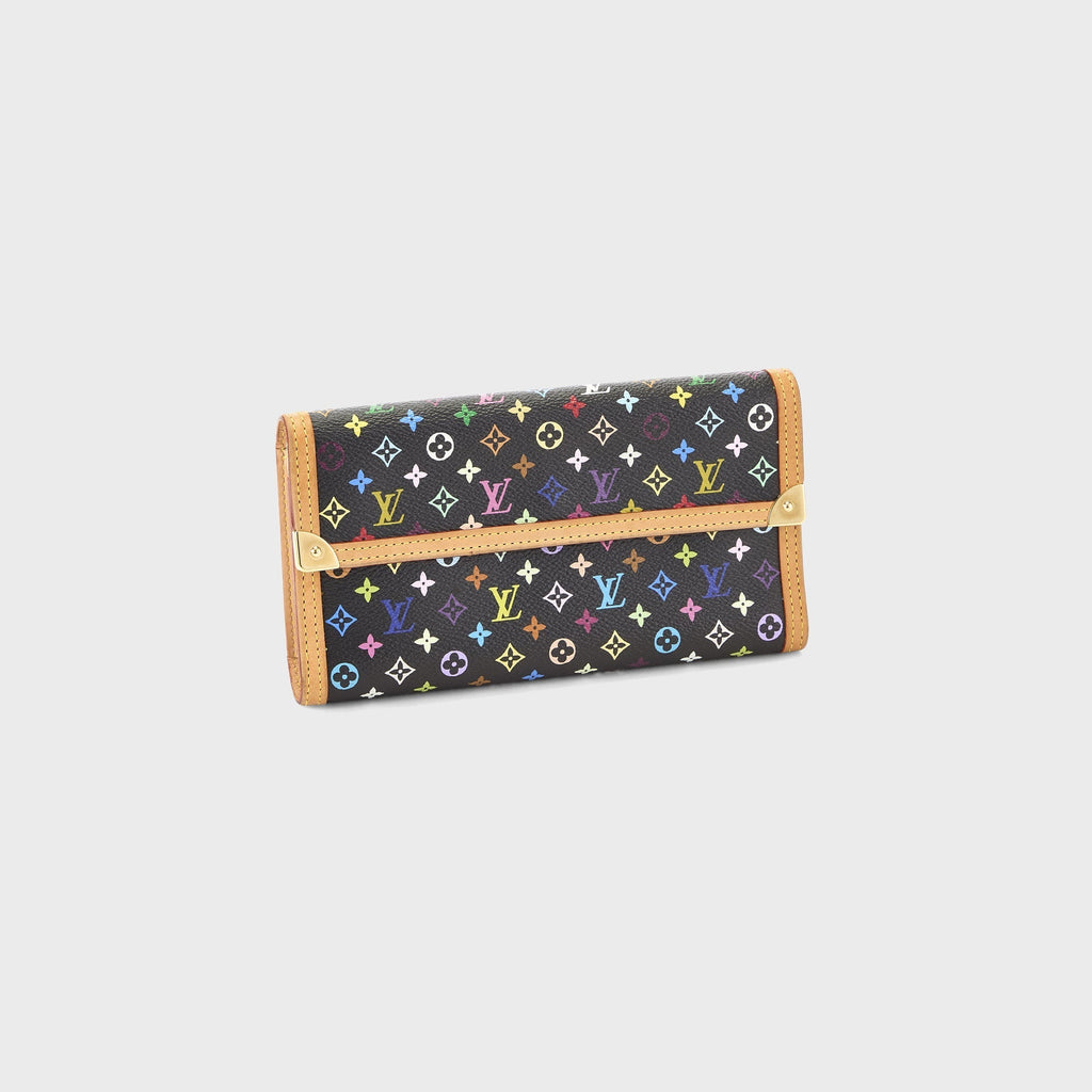 WGACA Louis Vuitton x Takashi Murakami International Wallet - Black / Multi