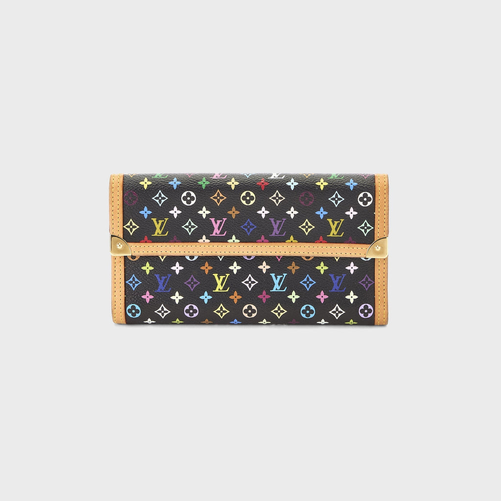 WGACA Louis Vuitton x Takashi Murakami International Wallet - Black / Multi