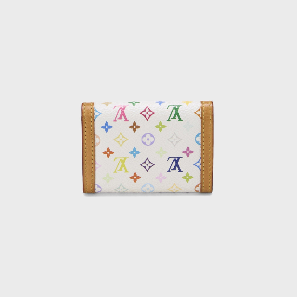 WGACA Louis Vuitton x Takashi Murakami Monogram Porte Monnaie Plat Coin Wallet- White / Multi