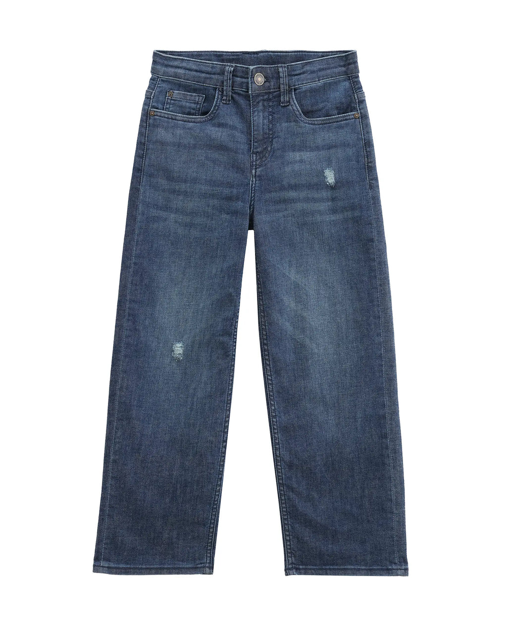 Rare Ones Kids Xavi-1 Dark Blue Cotton Blend Fabric Zipper Closure Relaxed Fit Jeans
