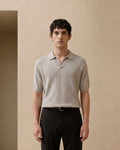 Rare Rabbit Men's Zegot Primary Beige Cotton Johnny Collar Regular Textured Polo