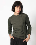 Rareism Women's Zener Green Acrylic High Neck Plain Regular Fit Sweater