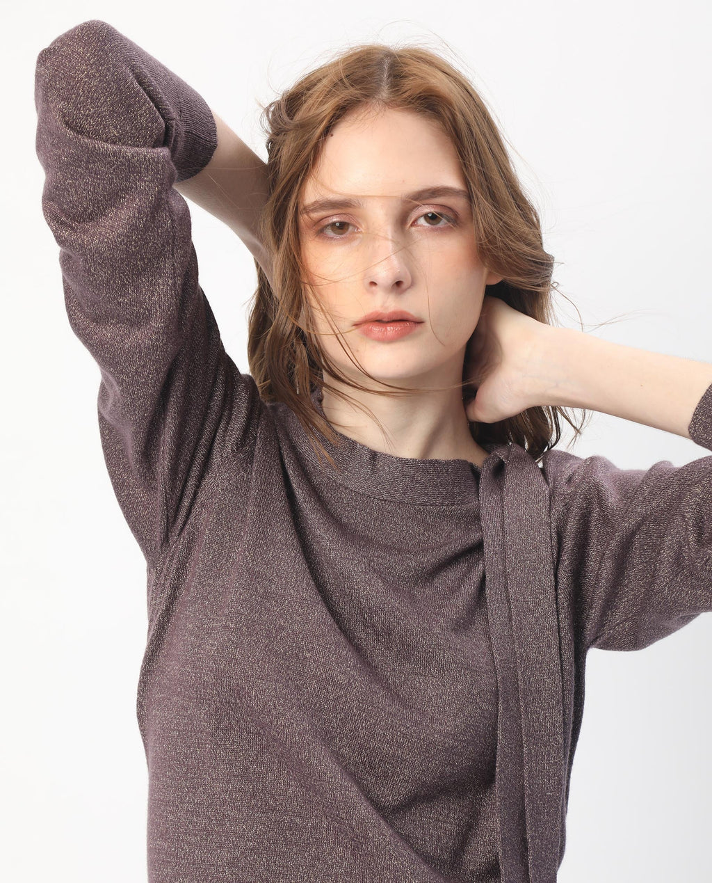 Rareism Women's Zener Pastel Purple Acrylic High Neck Plain Regular Fit Sweater