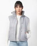 Rareism Women's Ziazan Purple Polyester High Neck Plain Sleeveless Regular Fit Jacket