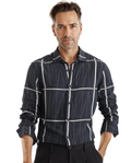 Rare Rabbit Men's Zilon Black Viscose Abstract Print Regular Fit Full Sleeve Collared Shirt