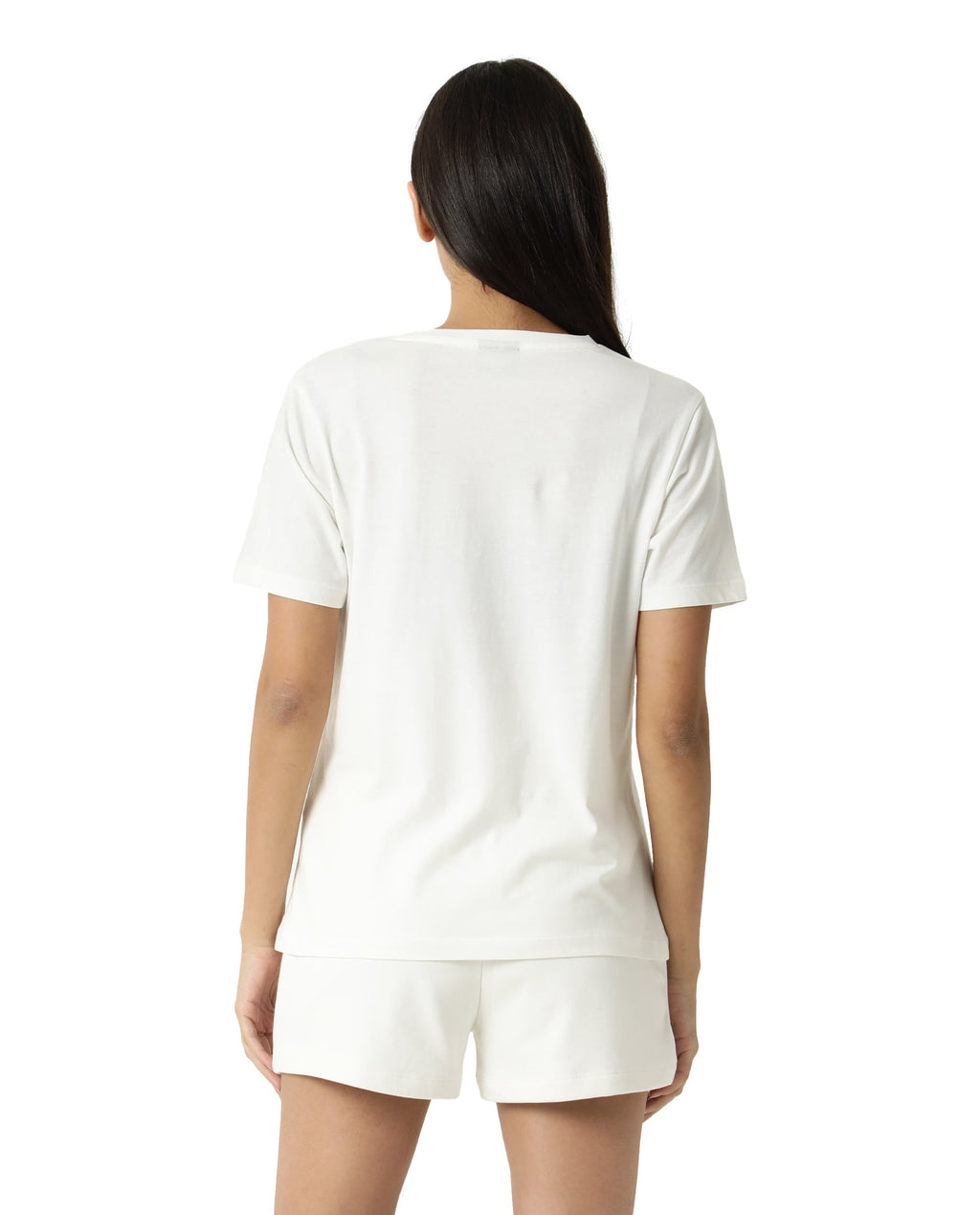 Rareism Women's Light Weight High Stretch 180 Gsm Cotton Crew Neck Plain Regular Fit T-Shirt