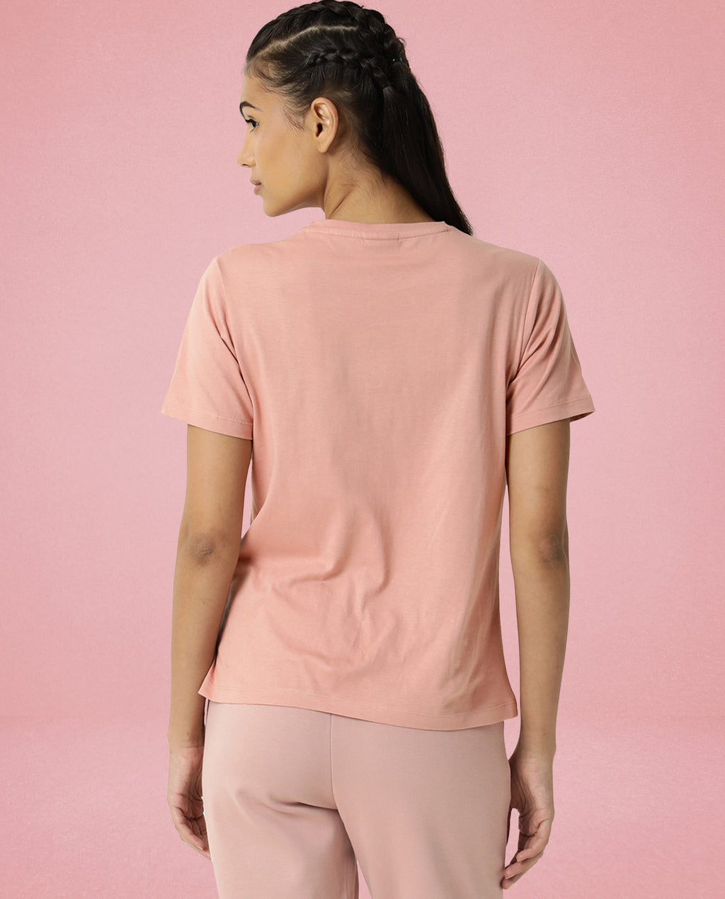 Rareism Women's Light Weight High Stretch 180 Gsm Cotton Crew Neck Plain Regular Fit T-Shirt