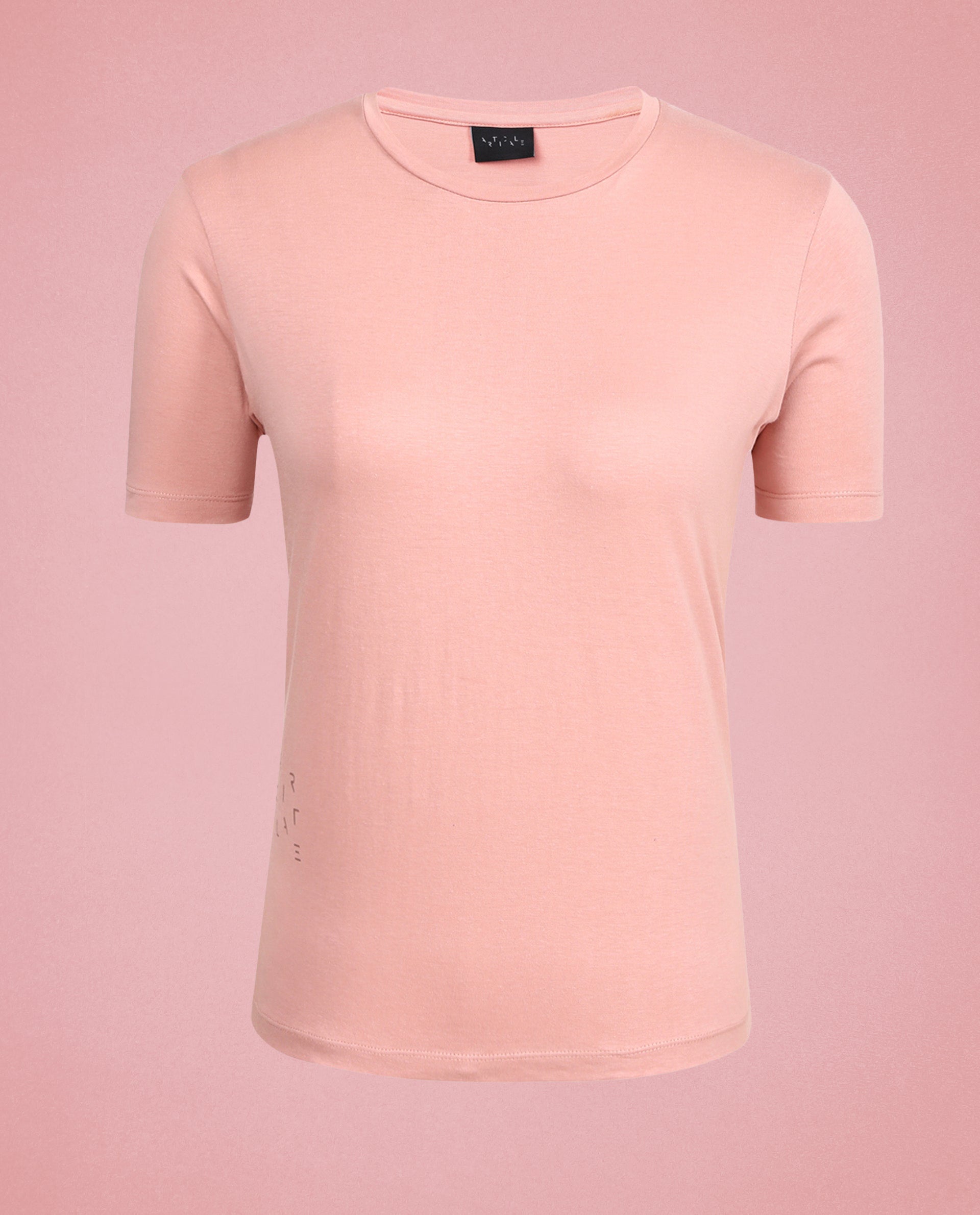 Rareism Women's Light Weight High Stretch 180 Gsm Cotton Crew Neck Plain Regular Fit T-Shirt