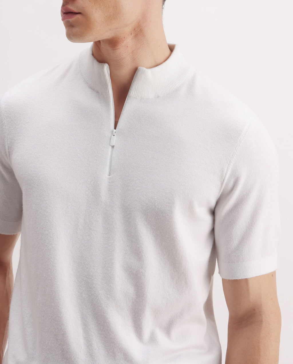Rare Rabbit Men's Alfeto White Viscose Plain Regular Fit Half Sleeve Polo