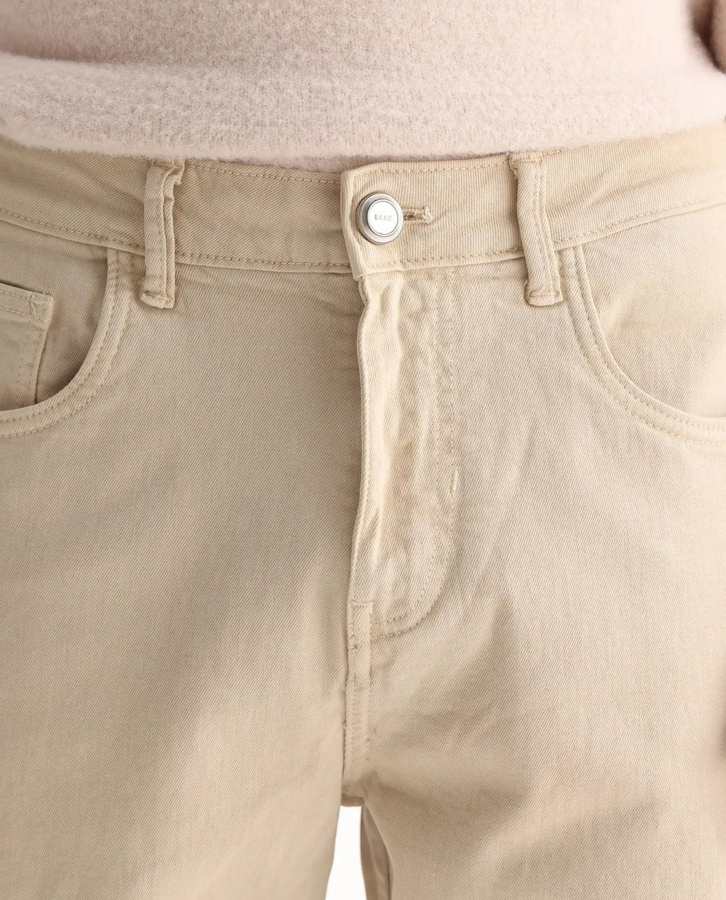 Rare Rabbit Men's Arni Off White Cotton Plain Relaxed Fit Jeans
