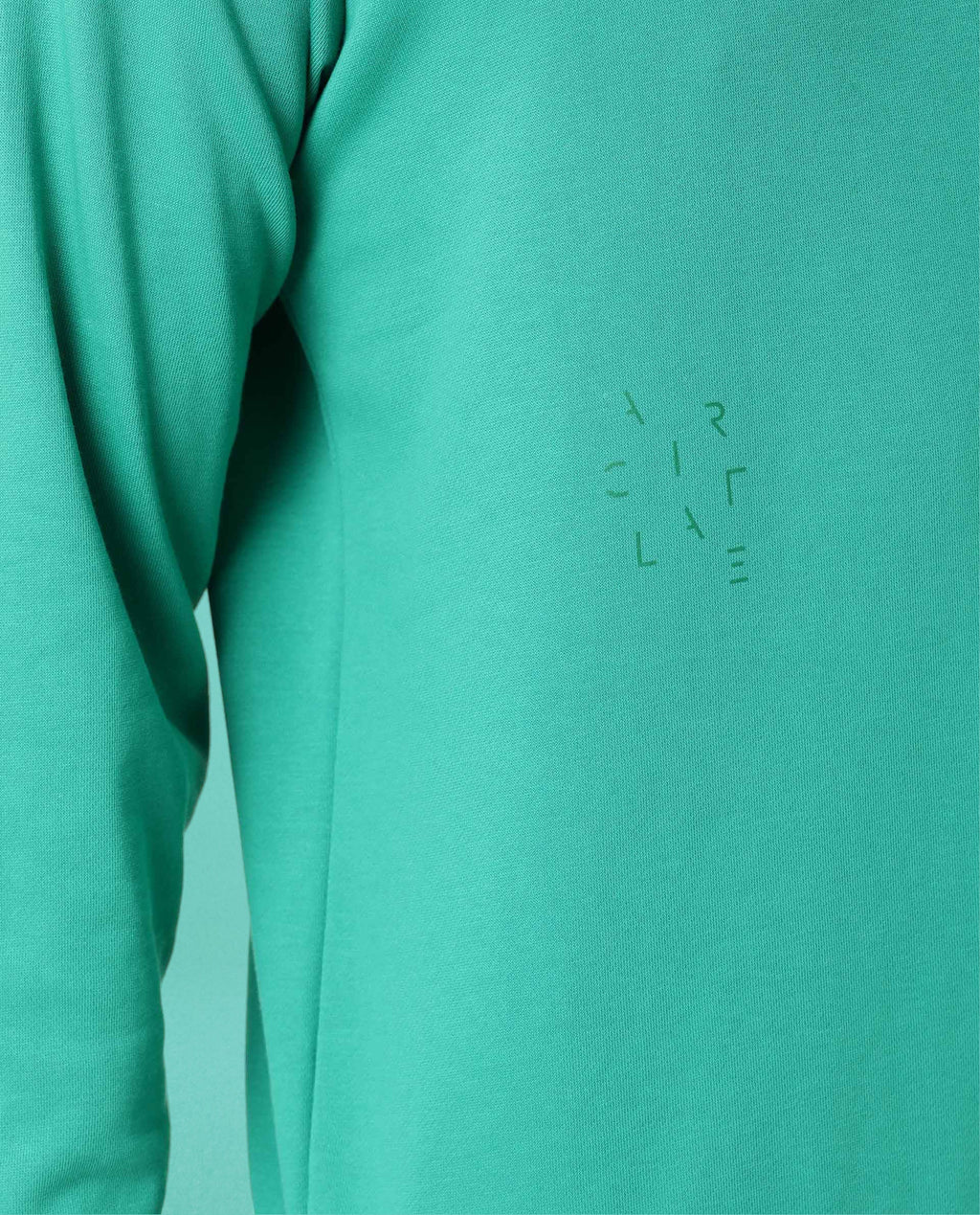 Rare Rabbit Articale Men's Arum Emerald Green Cotton Fabric Full Sleeves Solid Sweatshirt