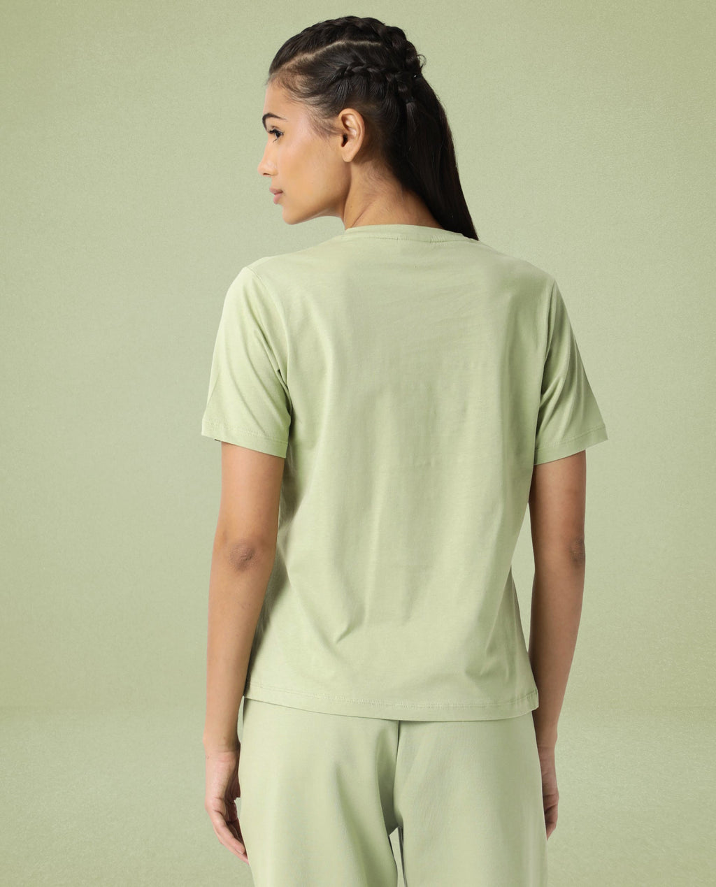 Rareism Women's Light Weight High Stretch 180 Gsm Cotton V-Neck Plain Regular Fit T-Shirt