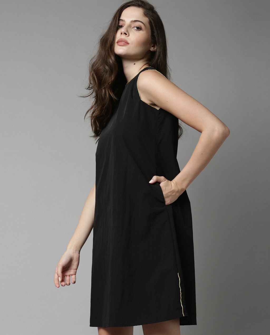 Rareism Women Bru Black Dress Sleeveless Solid
