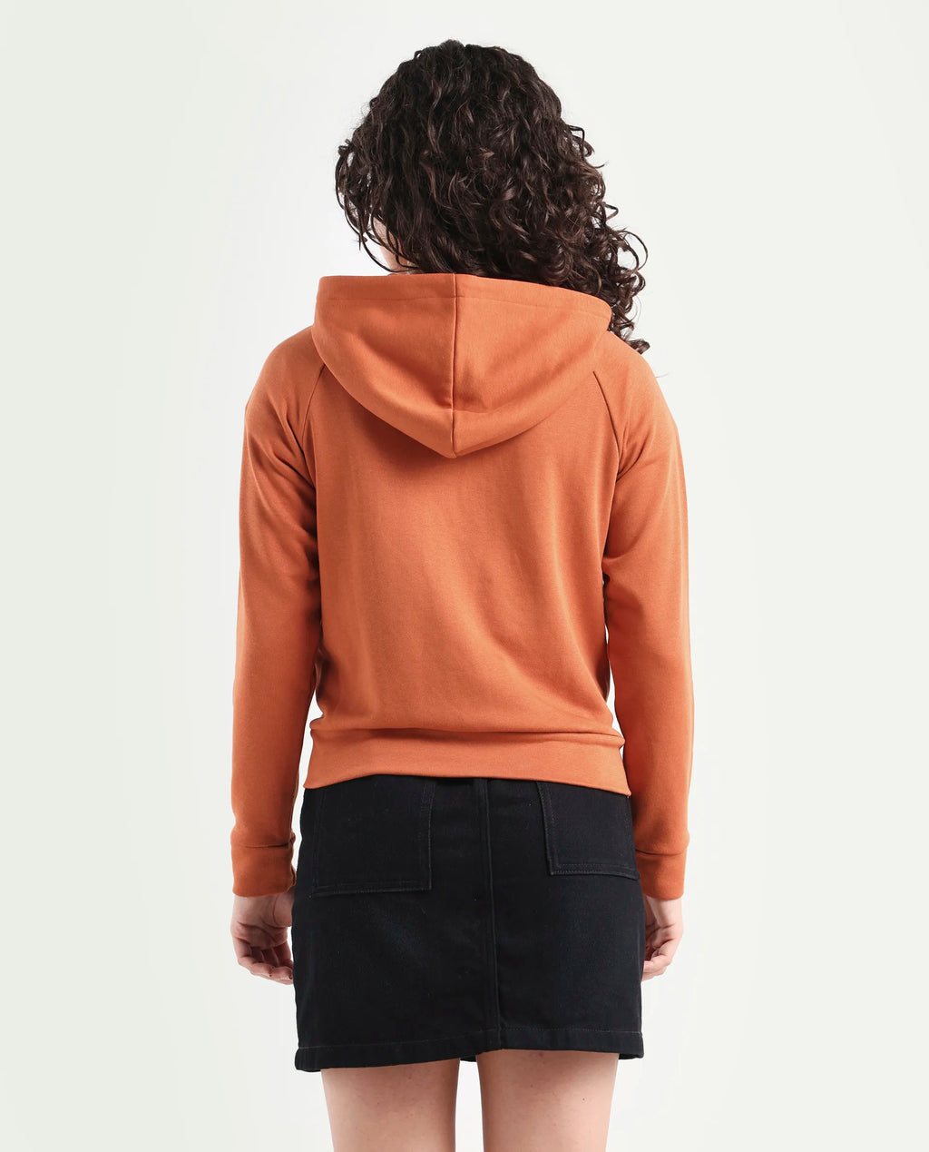 Rareism Women's Medium Weight Terry 290 Gsm Cotton Blend Hooded Plain Regular Fit Jacket