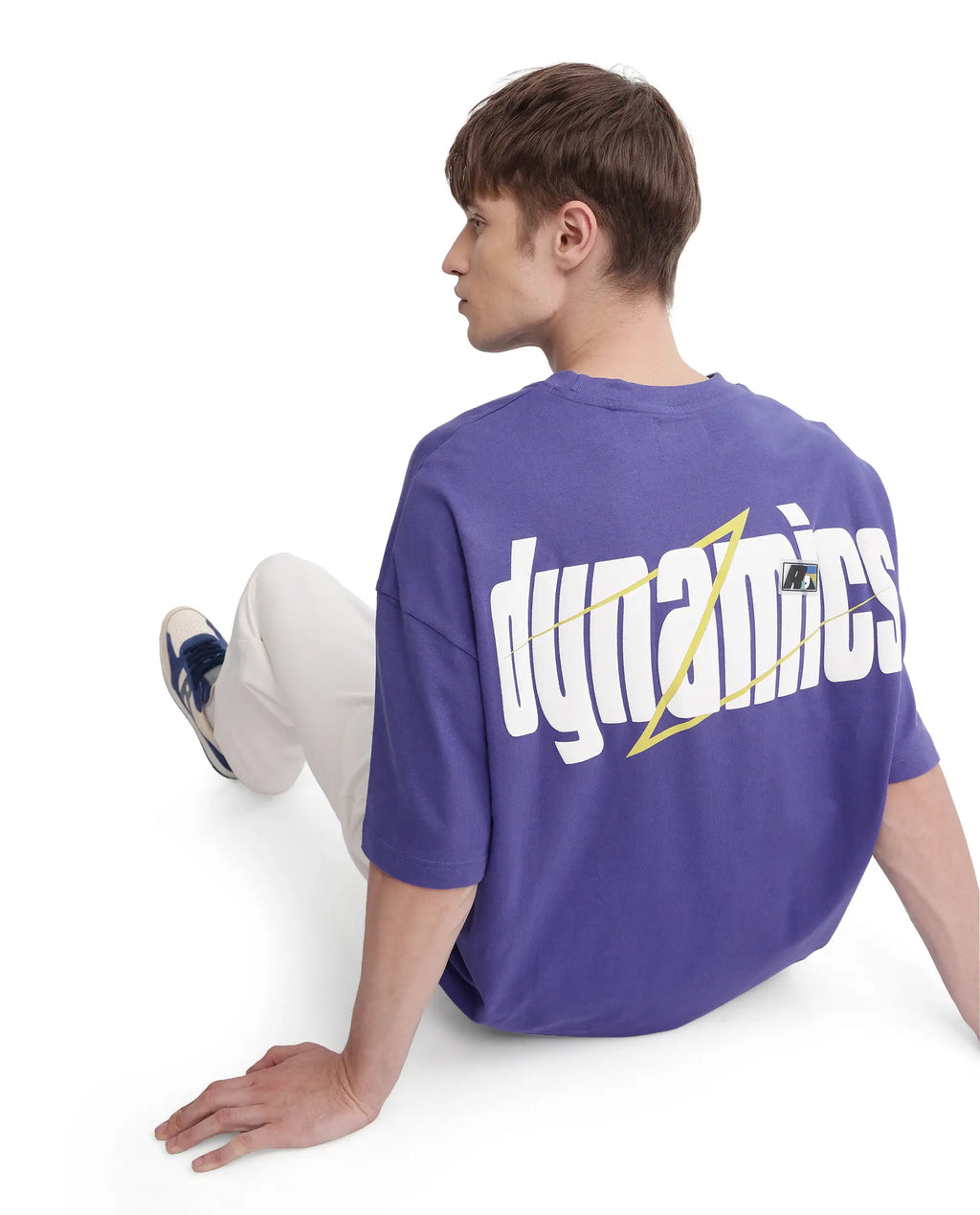 Rare Rabbit Men's Chile Purple Cotton Graphic Print Oversized Fit Half Sleeve Crew Neck T-Shirt