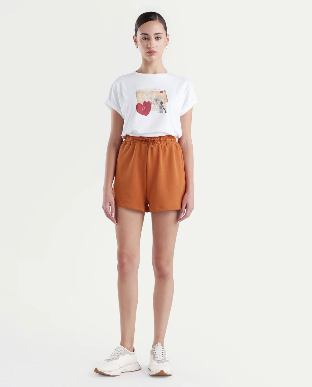 Rareism Women's Medium Weight Terry 290 Gsm Cotton Blend Plain Mini Relaxed Fit Shorts