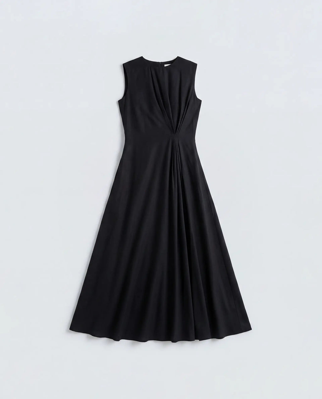 Rareism Women's Clasero Black Viscose Blend Sleeveless A-Line Plain Dress