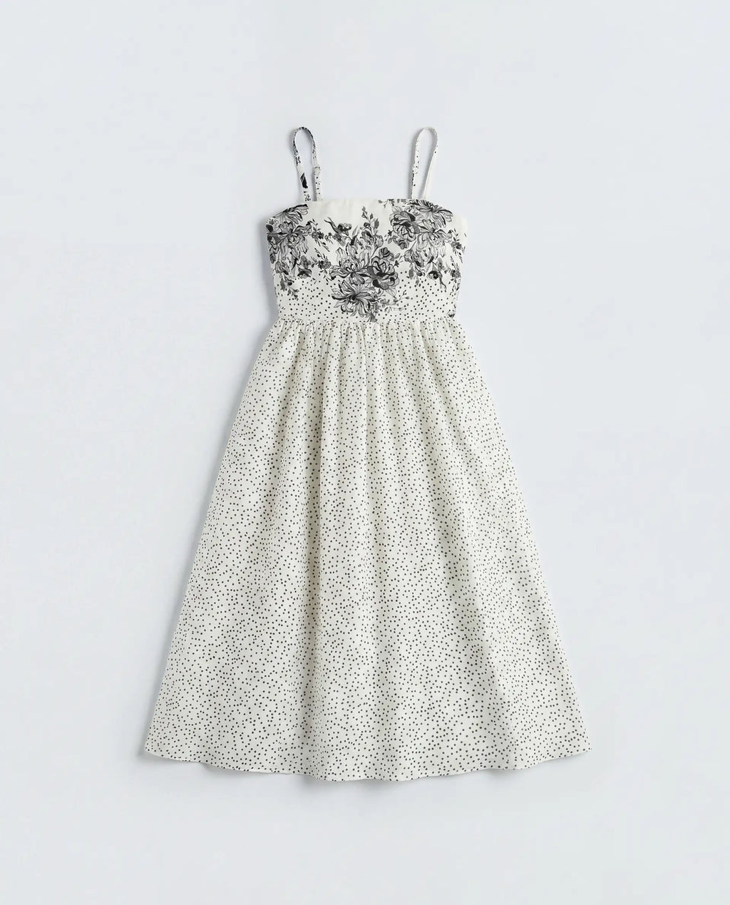 Rareism Women's Clora Off White Polyester Sleeveless Fit And Flare Floral Print Dress