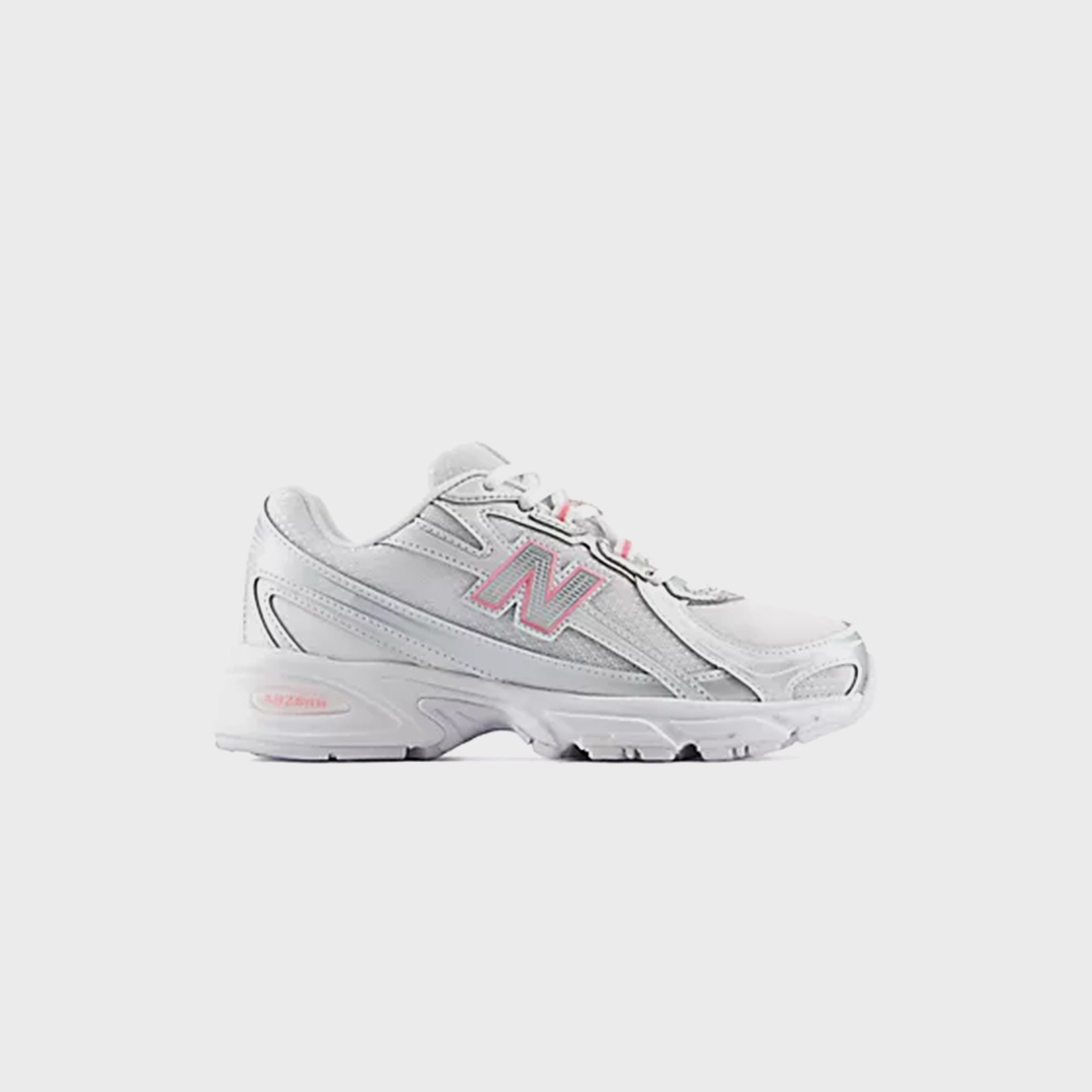 New Balance GS 740 Bungee Lace - Silver Metallic / Signal Pink