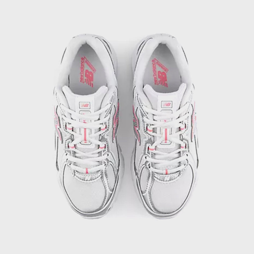 New Balance GS 740 Bungee Lace - Silver Metallic / Signal Pink