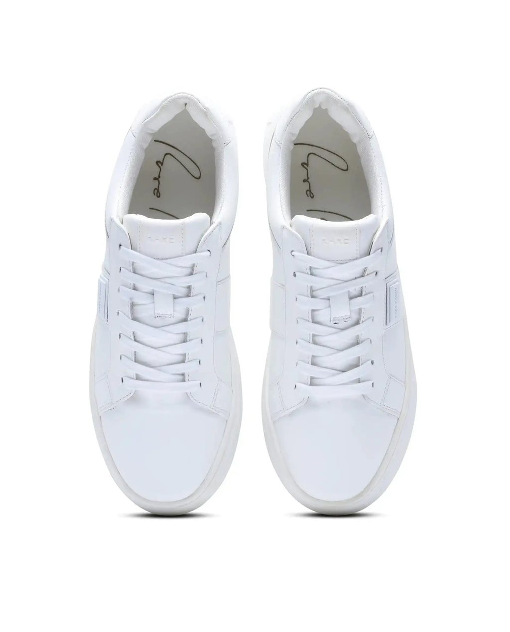 Rare Rabbit Men's Alden White Leather Fabric Sneaker