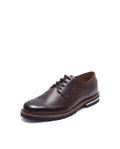 Rare Rabbit Mens Brox Maroon Derby Lace-Up Brogue Detailing Leather Formal Shoes