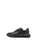 Rare Rabbit Men's Cygnus Green Genuine Leather Monotone Low-Top Lace-Up Branded Sneaker Shoes