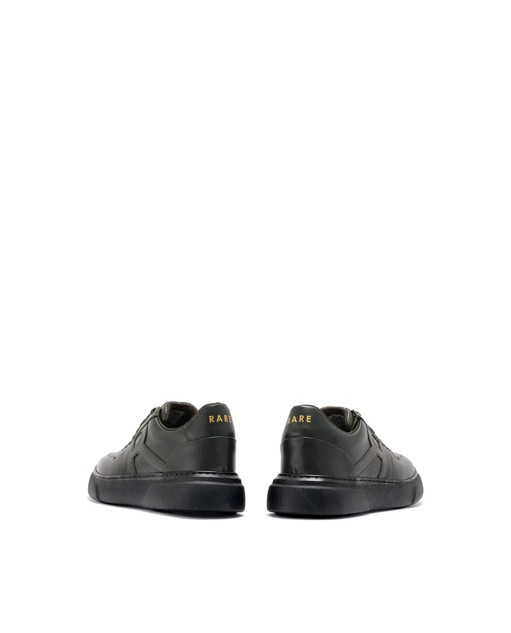 Rare Rabbit Men's Cygnus Green Genuine Leather Monotone Low-Top Lace-Up Branded Sneaker Shoes